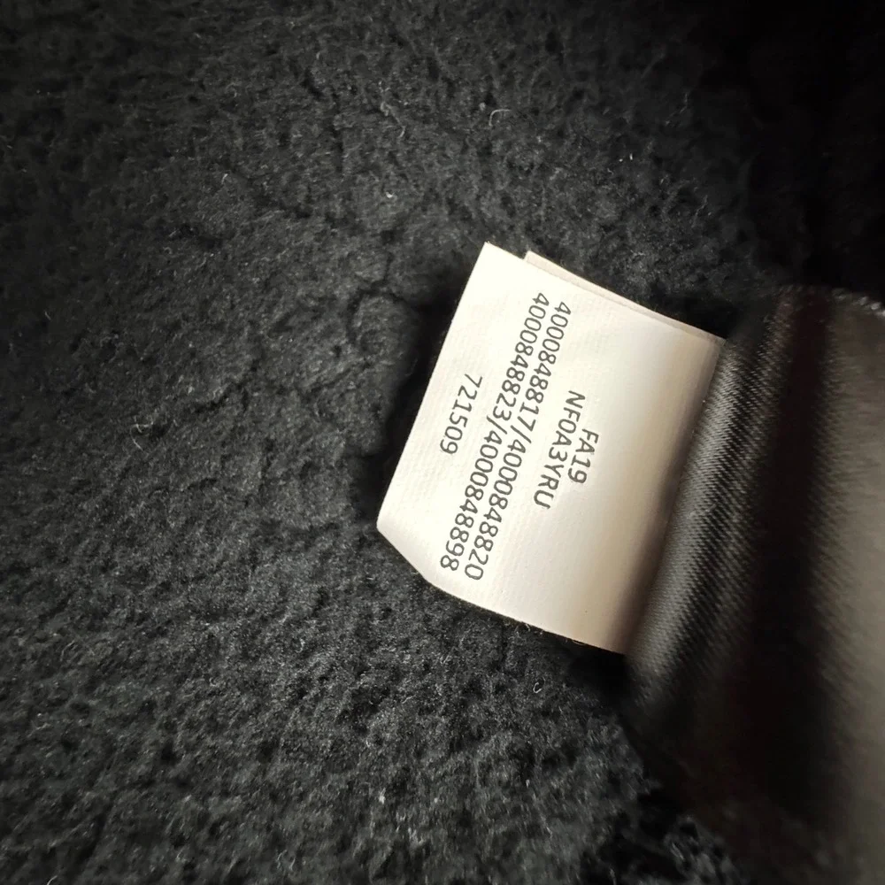 The North Face Black Fleece Sherpa Vest Mens XXL Tan‎ Trim Full Zip Pockets